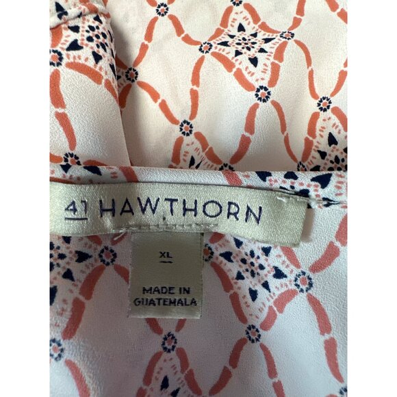 41 Hawthorne Womens Loose-Fit 3/4 Roll-Tab Sleeves V-Neckline Blouse Size XL - Picture 8 of 11